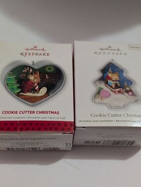 Hallmark Keepsake Cookie Cutter Christmas Ornaments - Red, Green, Blue